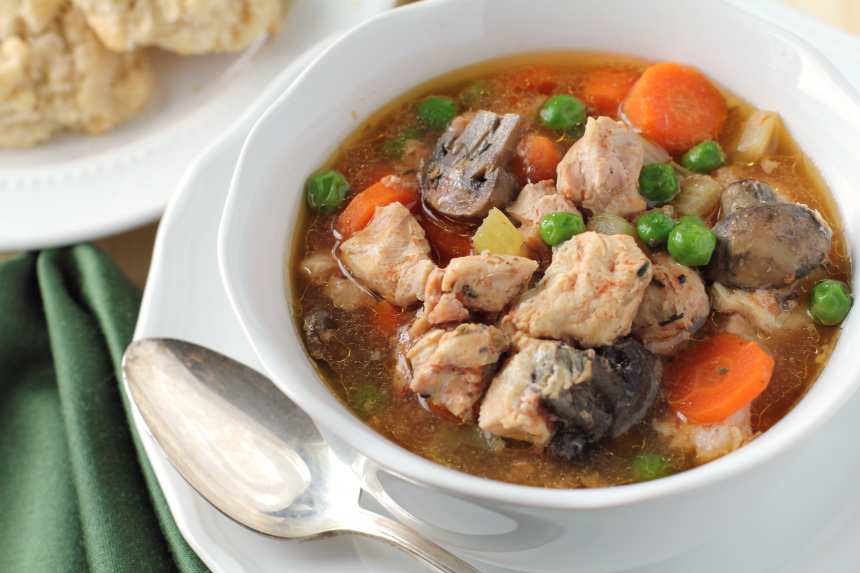 Members mark turkey and vegetable stew sale